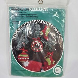 Paragon Needlecraft Christmas Cheer Ornament Kit 6310 Vintage 1978 Set of 4 Red